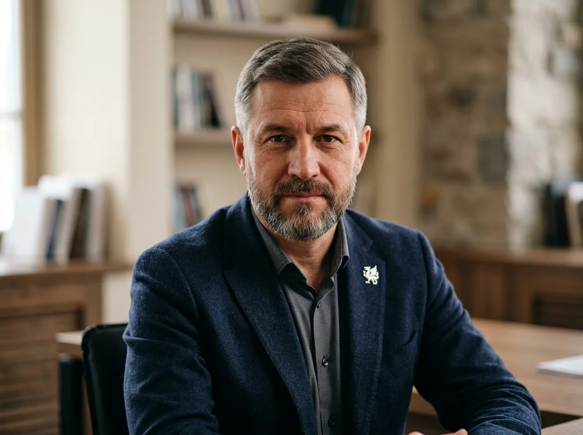 Аватар мужчины средних лет, Казань, портрет с нейтральным фоном, уверенный взгляд